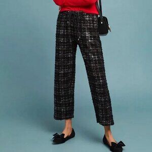 Anthropologie Eva Franco Fritz Metallic Tweed Pull on Pants